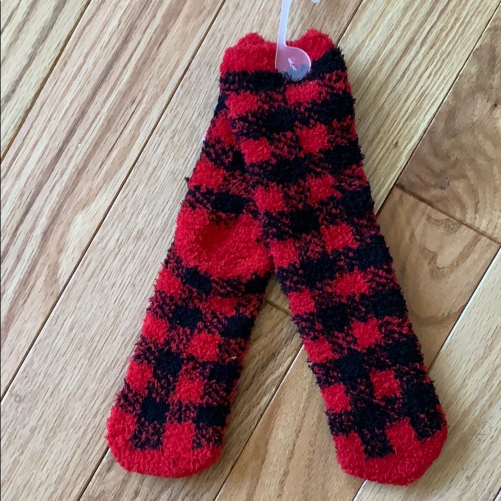 Old navy cozy socks black and red